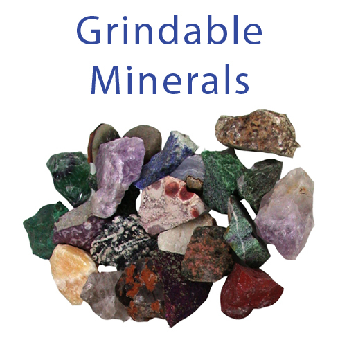 Raw grindable Minerals & Gemstones