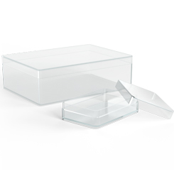 Transparent plastic boxes