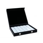 Gemstone case, 30 glass window boxes 30x30x17 mm.