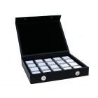 Gemstone case, 20 plastic boxes 28x28x19 mm.