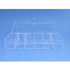 Plastic box 210 x 120 x 36 mm. with 12 compartments