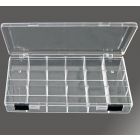 Plastic box 205 x 110 x 25 mm. with 18 compartments