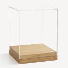 Display box with wooden base 100x100x110 mm.