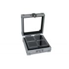 Alu. collection showcase 100x95 mm - 1 compartment + 4B