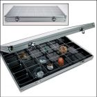 Alu. collection showcase 395x300 mm. - 24 compartments High