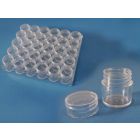 Plastic box cont. 30 boxes Ø 25,7, H 28,5 mm.