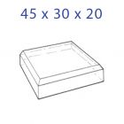 Acrylic Glass Base 45 x 30 x 20 mm. with Beveled Sides 