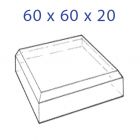 Acrylic Glass Base 60 x 60 x 20 mm. with Beveled Sides