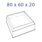 Acrylic Glass Base 80 x 60 x 20 mm. with Beveled Sides