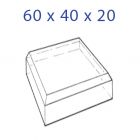 Acrylic Glass Base 60 x 40 x 20 mm. with Beveled Sides