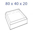 Acrylic Glass Base 80 x 40 x 20 mm. with Beveled Sides