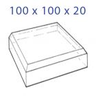 Acrylic Glass Base 100 x 100 x 20 mm. with Beveled Sides