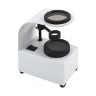 Gemological polariscope with polarized light for gemstone testing