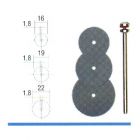 Cutting blades made of spring steel Ø 16, 19, 22 mm.