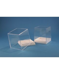 Plastic box 50 x 50 x 55 mm, white bottom