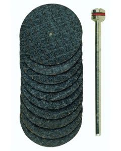 Aluminium oxide cutting discs Ø 22 mm. + holder