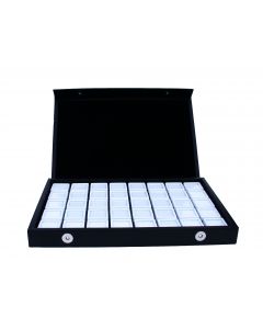 Gemstone case, 40 glass window boxes 30x30x17 mm.