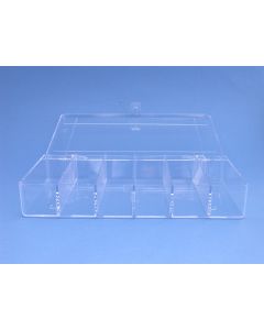 Plasic box 210 x 120 x 36 mm. with 6 compartments
