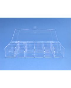 Plastic box 210 x 120 x 36 mm. with 12 compartments