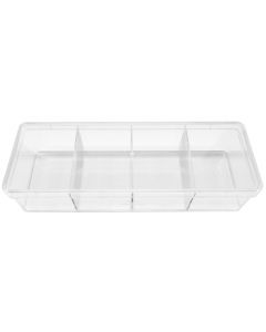Plasic box 200 x 70 x 43 mm. with 4 compartments 