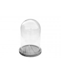 Glass dome Ø 112 mm. / H 173 mm. + bare wooden base