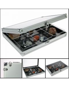 Alu. collection showcase 295x203 mm. - 6 compartments
