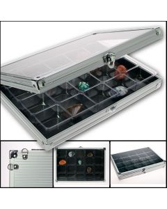 Alu. collection showcase 295x203 mm. - 20 compartments
