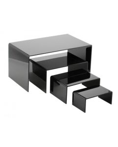 Acrylic riser black 3.3x7.5x4.9 inch.