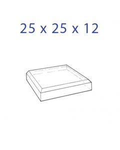 Acrylic Glass Base 25 x 25 x 12 mm. with Beveled Sides