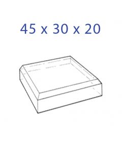 Acrylic Glass Base 45 x 30 x 20 mm. with Beveled Sides 