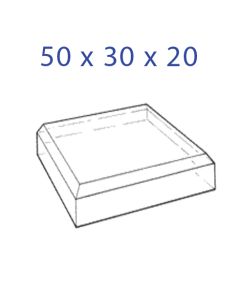 Acrylic Glass Base 50 x 30 x 20 mm. with Beveled Sides