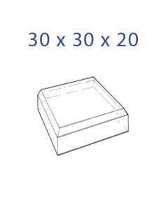 Acrylic Glass Base 30 x 30 x 20 mm. with Beveled Sides