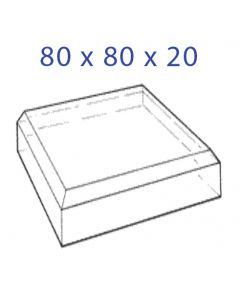 Acrylic Glass Base 80 x 80 x 20 mm. with Beveled Sides