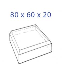 Acrylic Glass Base 80 x 60 x 20 mm. with Beveled Sides