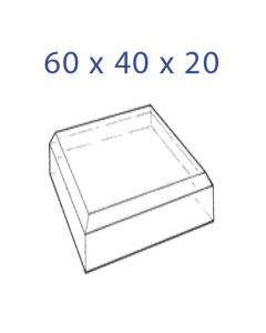 Acrylic Glass Base 60 x 40 x 20 mm. with Beveled Sides