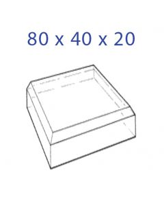 Acrylic Glass Base 80 x 40 x 20 mm. with Beveled Sides
