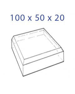Acrylic Glass Base 100 x 50 x 20 mm. with Beveled Sides