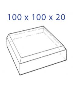 Acrylic Glass Base 100 x 100 x 20 mm. with Beveled Sides