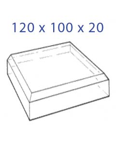 Acrylic Glass Base 120 x 100 x 20 mm. with Beveled Sides