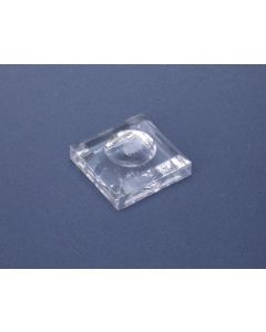 Acrylic glass base 38 x 38 x 13 mm. with hollowing