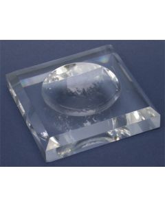 Acrylic glass base 90 x 90 x 19 mm. with hollowing.