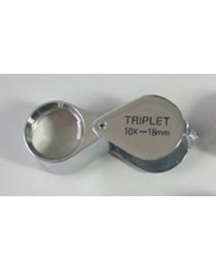 Folding magnifier 10x triplet Ø 21 mm.