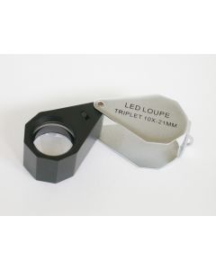 Magnifier 10X, Ø 21 mm, with 6 Leds