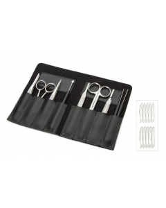 10-piece preparation set in leather case 