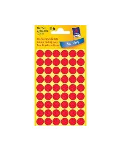 Self-adhesive labels, round Ø 12mm, red 270 Pcs.
