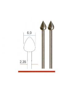 Milling bits steel flame-shaped Ø 6,0 mm.