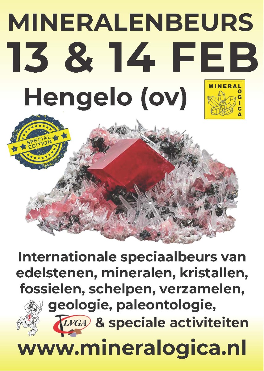 Mineral show Mineralogica Hengelo 13 en 14 februari 2027